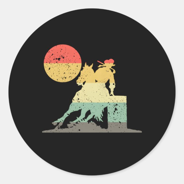 Barrel Racing Show Barrel Racer Classic Round Sticker (Front)