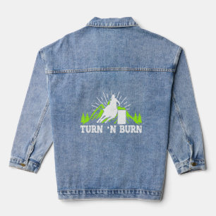 Barrel Racing   Turn N Burn   Horse Riding  Denim Jacket