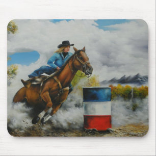 Barrell Racer Painting on Customisable Products Mouse Mat
