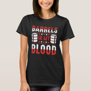 Barrels In My Blood Loves Barrel Horse Riding Barr T-Shirt