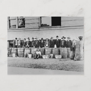 Barrels of Bootleg Liquor, 1922 Postcard
