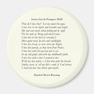 Barrett Browning - Sonnets from the Portuguese 43 Magnet