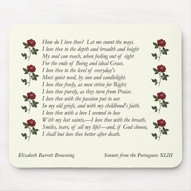 Barrett Browning - Sonnets from the Portuguese 43 Mouse Mat (Front)