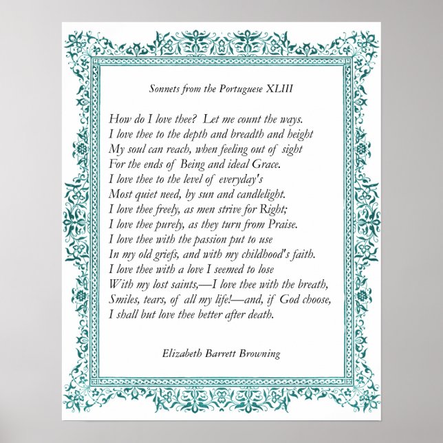 Barrett Browning - Sonnets from the Portuguese 43 Poster (Front)