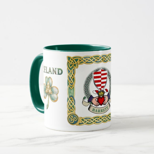 Barrett Claddagh Irish Shield Mug (Front Left)
