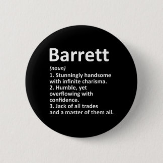 Barrett Definition Personalised Name Funny 6 Cm Round Badge