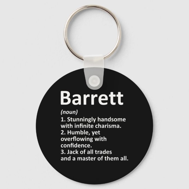 Barrett Definition Personalised Name Funny Key Ring (Front)