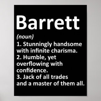 Barrett Definition Personalised Name Funny Poster