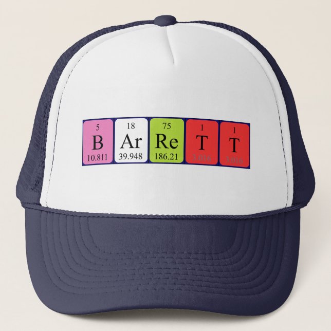 Barrett periodic table name hat (Front)