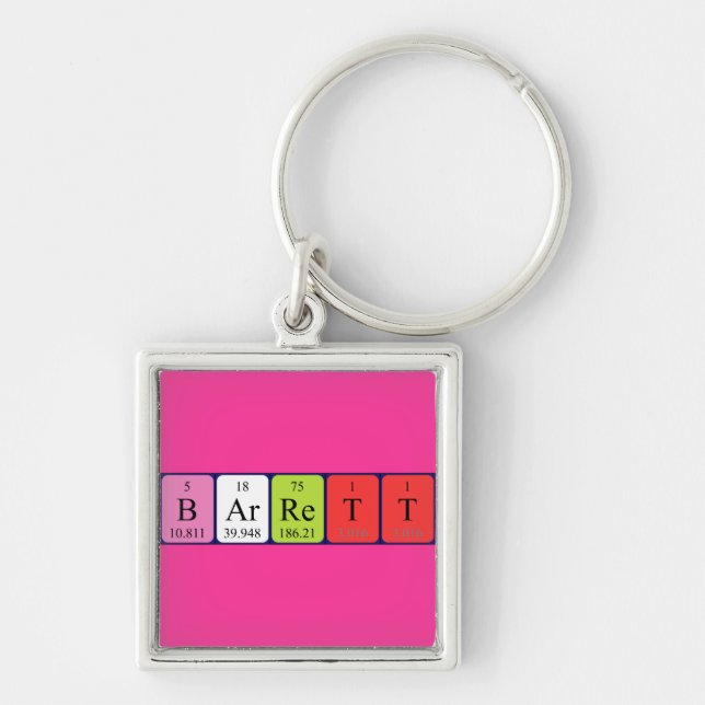 Barrett periodic table name keyring (Front)