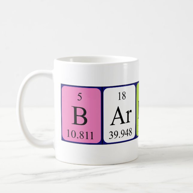 Barrett periodic table name mug (Left)