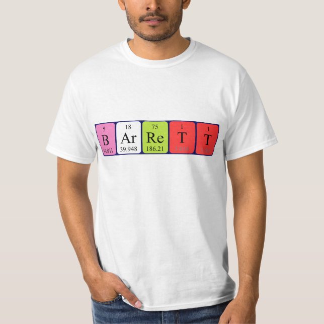 Barrett periodic table name shirt (Front)