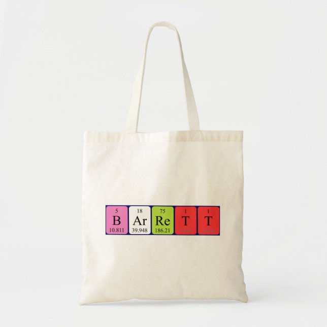Barrett periodic table name tote bag (Front)