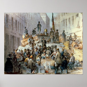 Barricades in Marzstrasse, Vienna, 1848 Poster
