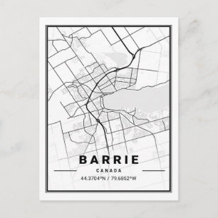 Barrie Ontario Canada Travel City Map Postcard