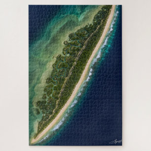 Barrier Island Mangrove Lagoon Satellite View Jigsaw Puzzle