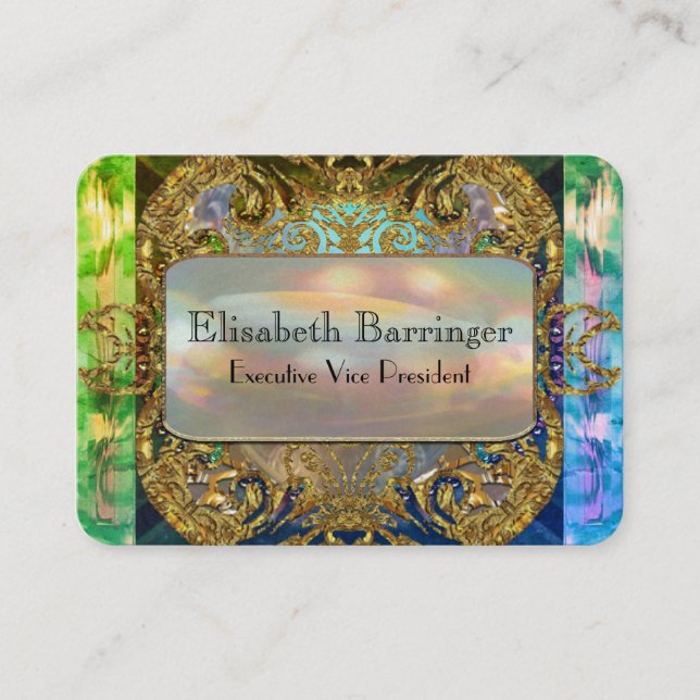 Barringer Bliss Bleu 3.5 Elegant Professional  Business Card (Front)