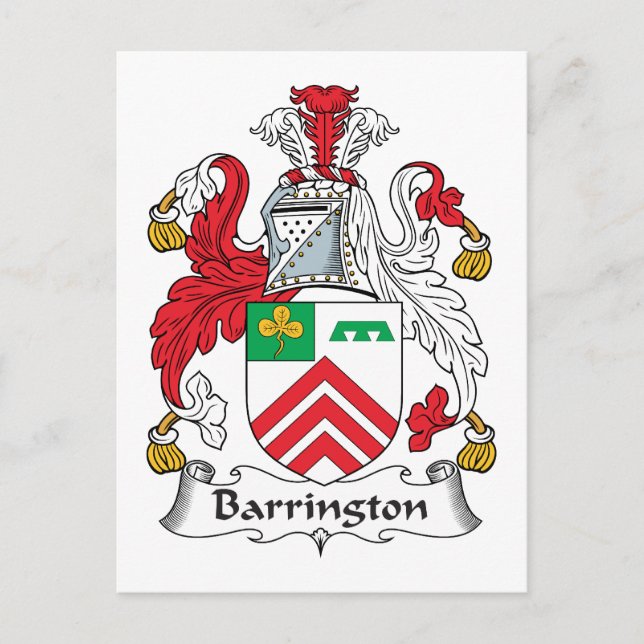 Barrington Family Crest Postcard (Front)