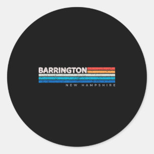 Barrington Nh New Hampshire Retro Design Classic Round Sticker