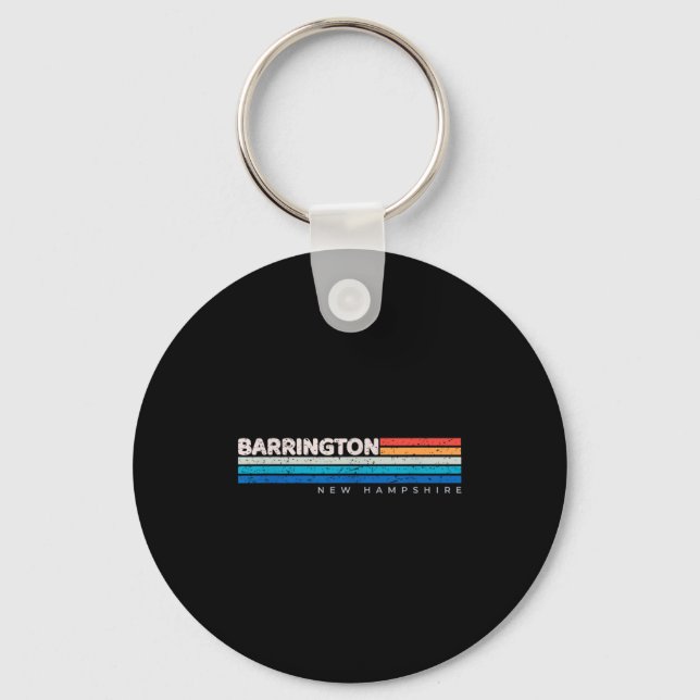 Barrington Nh New Hampshire Retro Design  Key Ring (Front)