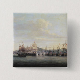 Barrington's Action at Santa Lucia, 1778 15 Cm Square Badge