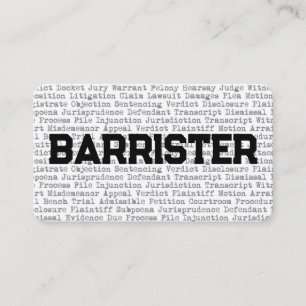 Barrister Legal Words Business Card