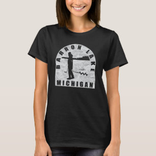 Barron Lake Ice Fishing Michigan T-Shirt