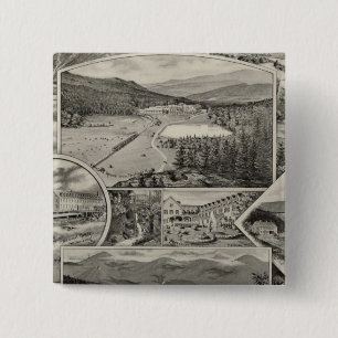 Barron & Merrill's White Mountain houses, NH 15 Cm Square Badge