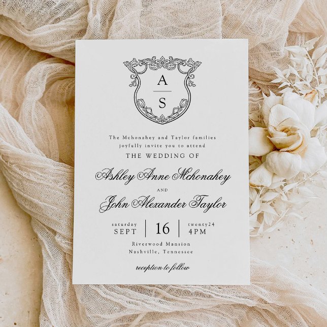 Barroque Crest Wedding Invitation (Creator Uploaded)