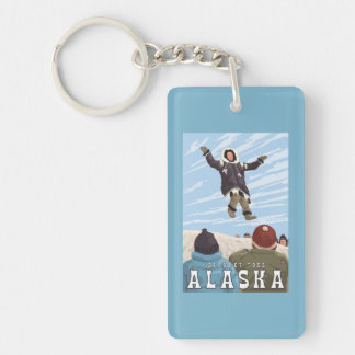 Barrow, Alaska Blanket Toss Vintage Travel Key Ring