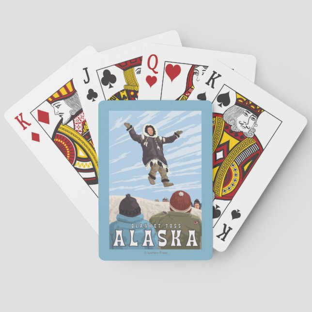 Barrow, Alaska Blanket Toss Vintage Travel Playing Cards (Back)