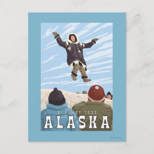 Barrow, Alaska Blanket Toss Vintage Travel Postcard