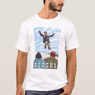 Barrow, Alaska Blanket Toss Vintage Travel T-Shirt