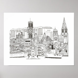 Barrow-in-Furness Landmarks/ Skyline Print