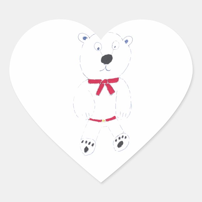Barry Bear Heart Stickers (Front)