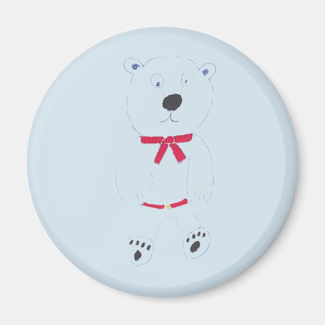 Barry Bear Round Magnet (Front)