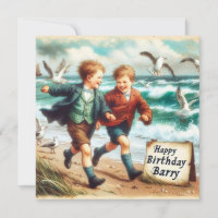 BARRY ~ Birthday Card ~ Fun at the Beach ~
