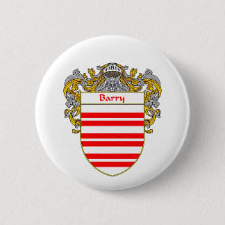 Barry Coat of Arms/Family Crest (Mantled) 6 Cm Round Badge