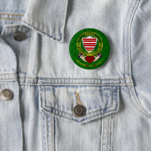 Barry Irish Shield & Claddagh 6 Cm Round Badge