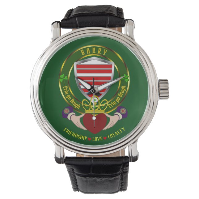 Barry Irish Shield & Claddagh Watch (Front)