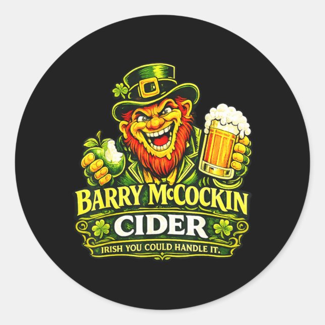 Barry McCockiner McConconner Irish Pub Funny Saint Classic Round Sticker (Front)