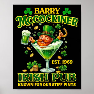 Barry mccockiner mcconconner irish pub funny saint poster