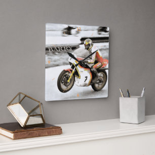 Barry Sheene Square Wall Clock