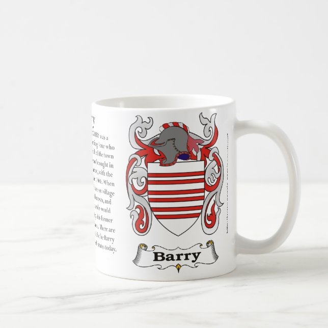 Barry, the origin, meaning and the crest coffee mug (Right)