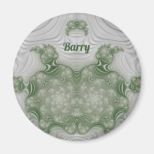 BARRY ~ White and Green ~ Stunning Design  Magnet