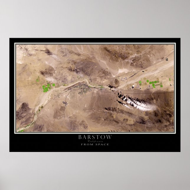 Barstow California From Space Satellite Map Poster (Front)