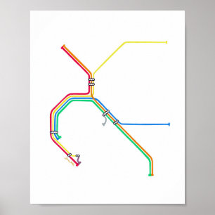 BART Map Art Print San Francisco California