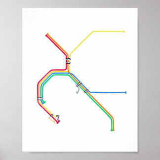 BART Map Art Print San Francisco California
