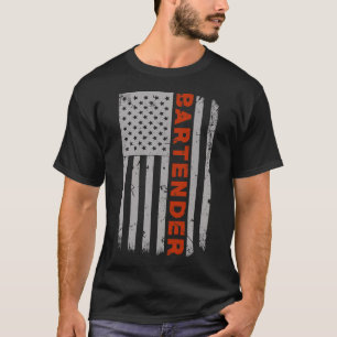 Bartender American Flag 4th of July Gift T-Shirt