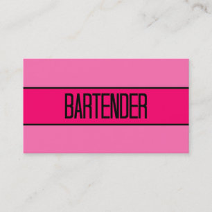 Bartender Baby and Hot Pink Business Card